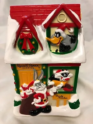 Vtg Russell Stover Candy Looney Tunes Christmas House Hard Plastic Piggy Bank  • $11.95