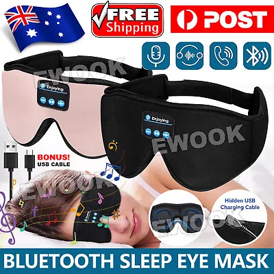 $17.85 • Buy Wireless Bluetooth 5.0 Stereo Eye Mask Headphones Earphone Sleep Music Headband