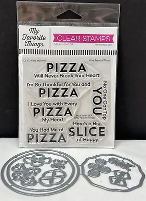 My Favorite Things PIZZA HEART Food Funny Rubber Stamps Dies Set Rare • $34.97