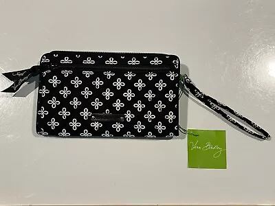 Vera Bradley Wallet Black White Pattern Quilt Fabric Strap Wristlet • $20