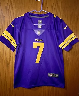 MN Vikings Case Keenum  #7 Purple Color Rush Youth Sz L 10-12 Stitched Jersey • $39