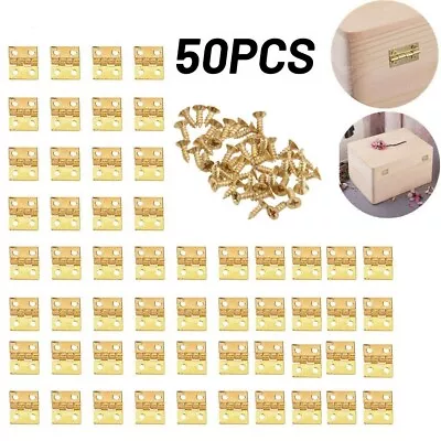 Elegant Gold Mini Hinges For Jewellery Box Wine Box And More 100 Count • $21.53