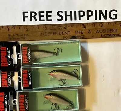 Lot Of 3 Rapala F-3 Stickbaits Silver Colors Nip Fishing Lures Tackle Box Find • $22