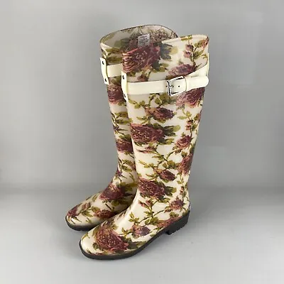 New Ralph Laure Wellies Floral Pattern US 6 B UK 4 Rossalyn PVC Wellington Boots • £33.99