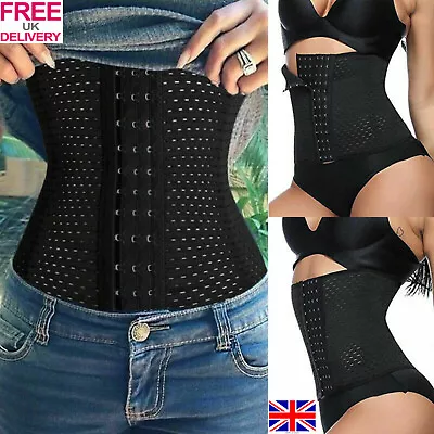 WAIST TRAINER CORSET Breathable Tummy Girdle Belt Sport Body Shaper Control UK • £4.89