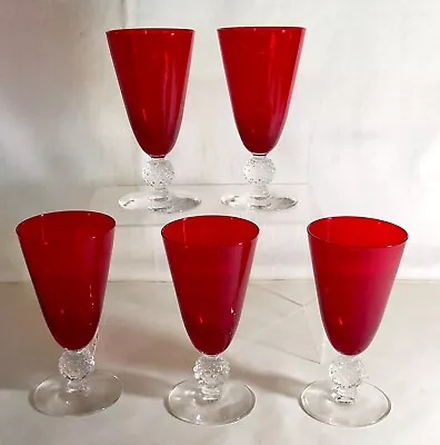 5 Morgantown Spanish Red Golf Ball 4 7/8  4 Oz. Footed Juice Tumblers • $131.75