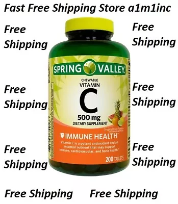 Spring Valley Vitamin C Chewable Tablets Tropical Fruit Flavors 500 Mg 200 Ct • $8.85