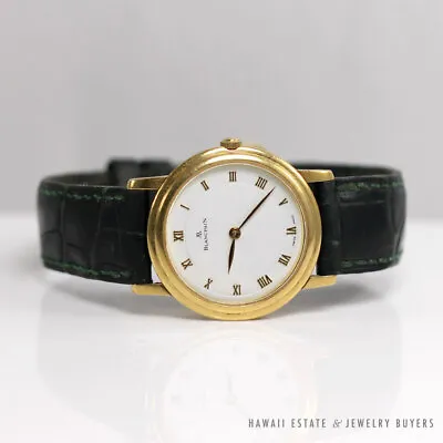 LADIES BLANCPAIN VILLERET 28MM 18K ALLIGATOR MECHANICAL SWISS WATCH W/ APPRAISAL • $3800