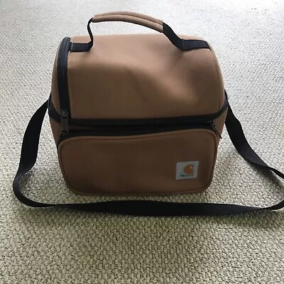 Carhartt Deluxe Dual Compartment Insulated Lunch Cooler Bag Brown Very Clean • $24.97