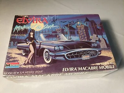 Vintage 1/24 MONOGRAM ELVIRA MACABRE MOBILE '58 FORD T-BIRD FACTORY SEALED 1988 • $84.99