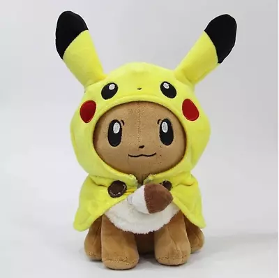 Pokemon Eevee Pikachu Poncho Cosplay Plush - 30cm Adorable Collectible! • £17.95