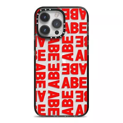 Block Red Custom Text IPhone Case For IPhone 15 14 13 12 11 • £13.48