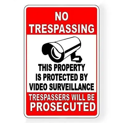 Decal No Trespassing Property Protected Video Surveillance Security Cctv • $13.99