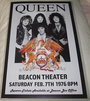 $13.99 • Buy Queen 1976 Beacon Theater Replica Concert Poster