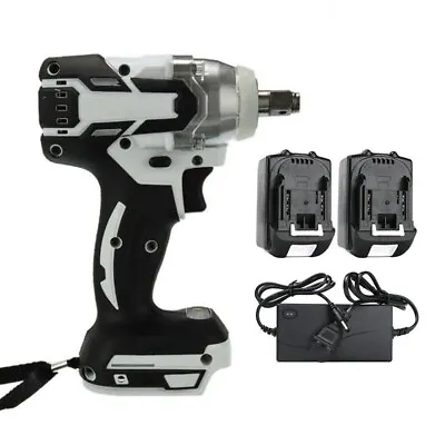 580NM 1/2  18V Cordless Impact Wrench Brushless For Makita 2 Battery + Charger • £32.99
