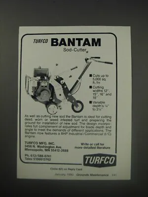 1990 Turfco Bantam Sod-Cutter Ad • $19.99