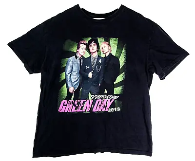 Green Day 99 Revolutions Tour Band T-Shirt Tee Vintage 2013 Men's Size XL Black • $21.24