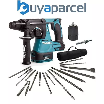 Makita DHR242Z 18v LXT SDS Rotary Hammer Drill 17PC Bit Set Chisel Keyless Chuck • £218.99