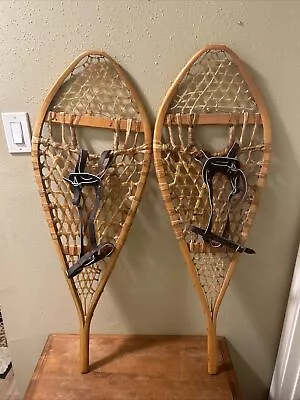 Vintage Faber Huron Made Native Canadian  Snowshoes 14x42adult • $79.99