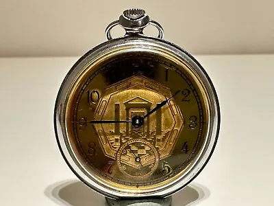 Vintage Men's Mechanical  Pocket Watch  Molnija  With Custom Made Masonic Dial • $165