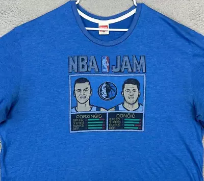 Dallas Maverick Shirt Mens 3XL Blue Athletic T-Shirt NBA Jam Luka Doncic Homage • $9.50