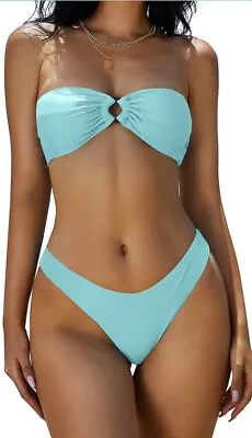 $3 • Buy ZAFUL FOREVER YOUNG 2 Piece Size Medium Swimsuit Bikini Swimwear NEW