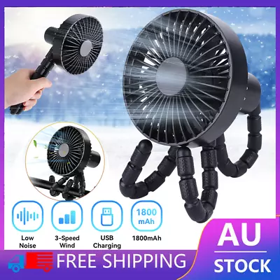 3 Speed USB Rechargeable Mini Cooling Fan Flexible Tripod For Baby Stroller Gift • $18.99