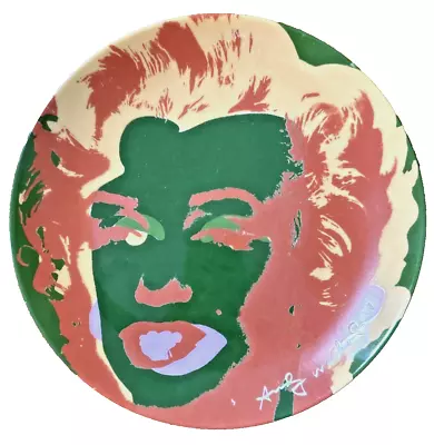 Block MARILYN MONROE Plate Andy Warhol Pop Art 1997 Green Pink Diptych 8 1/2  • $14.95