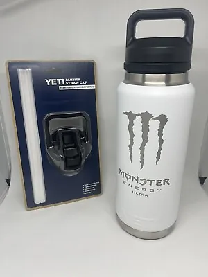 YETI MONSTER ENERGY RAMBLER BOTTLE - White RARE 🔥 Rare ! 🔥 • $115