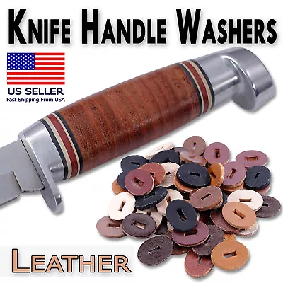 Leather Knife Handle Washers - Color Collection - (20 25 50 & 100 Packs) • $12.95
