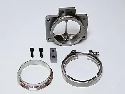 T6 Divided Turbo Inlet Flange To 3.5  Vband Adapter Kit Tab S400 S475 S464 Borg • $159.95