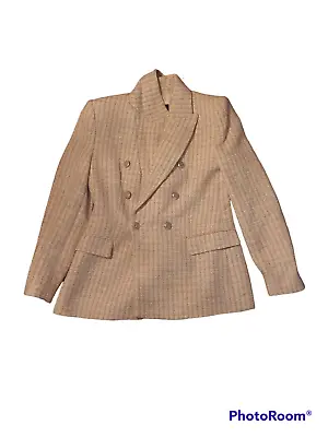 $65 • Buy Nwt Zara Textured Double-breasted Blazer Jacket Pink Silver Medium