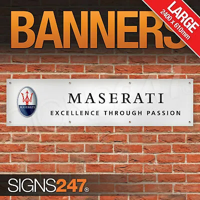 Maserati Excellence Through Passion Garage Workshop Banner LARGE Motorsport • $37.14
