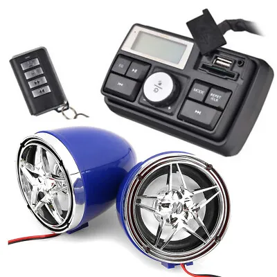 12V Motorcycle Bluetooth Handlebar Audio System Radio Stereo MP3 Speakers • $45.99