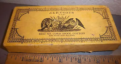Vintage J&P Coats Spool Cotton Box (empty) Great Graphics Fun Collectible • £5.78