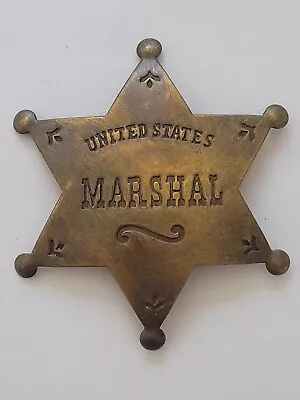 Collectable Western Badge - Old West Solid Brass 3  Badge United States Marshal • $11.65