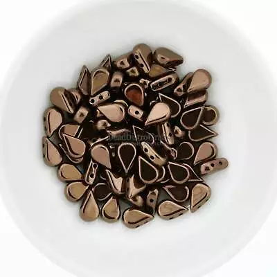 Czech Amos Par Puca® 2-hole Beads 5x8mm Dark Bronze ~ 30 Pcs • $3