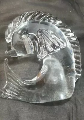 MURANO ITALY Clear Glass FISH Signed L. ZANETTI • $25