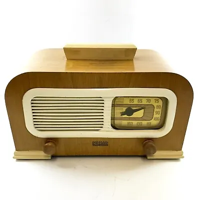 PHILCO Transitone 42-PT95 Vintage 1942 Vintage MCM Tube Radio Wood Cabinet WORKS • $145
