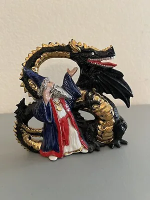 Ceramic Dragon & Wizard Figurine 6.5” Tall 7” Wide • $34.99