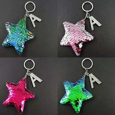 Sequined Star Personalised Initial Keychain 135mm Select Colour & Initial • $12.95