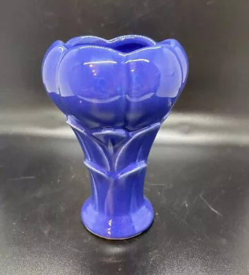 Vintage Blue Shawnee Art Pottery Tulip Shaped Vase • $16