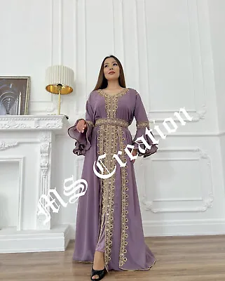 SALE New Moroccan Dubai Kaftans Farasha Abaya Dress Very Fancy Long Gown MS 480 • $83.99