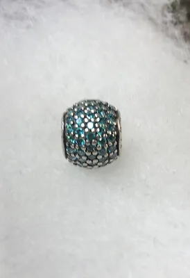 Authentic Pandora Sterling Silver Dark Green Pave Lights Bead 791051CZN • $35