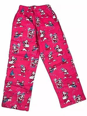 NWOT Nite Nite Munki Munki Pajama Bottom Hot Pink Santa Cotton Flannel  Women XS • $14.98