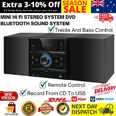 Mini Hi Fi Stereo System DVD Bluetooth Sound System Micro FM Radio USB Port CD • $136.80