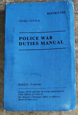 £5 • Buy Police War Duties Manual. 1965 HMSO Booklet