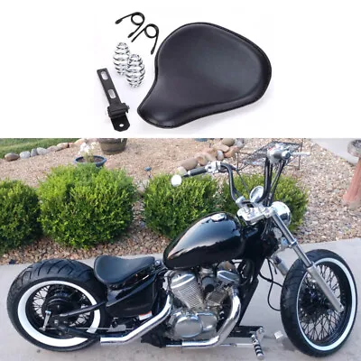 Black Motorcycle Bobber Solo Seat Spring For Yamaha V Star 1300 1100 950 650 250 • $59.88