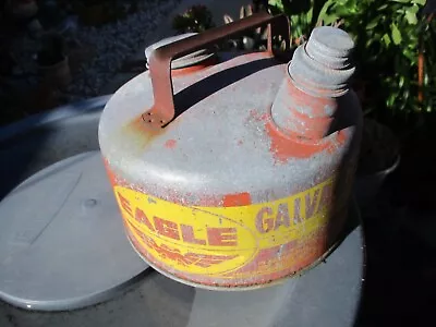 Vintage Rare 1 Gallon Eagle Galvanized Metal Gas Container Can • $35