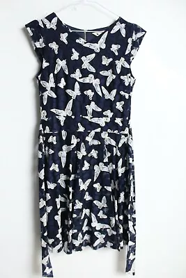 Yumi Womens Butterfly Fit Flare Dress - Navy - Size 10 (a14) • £4.99